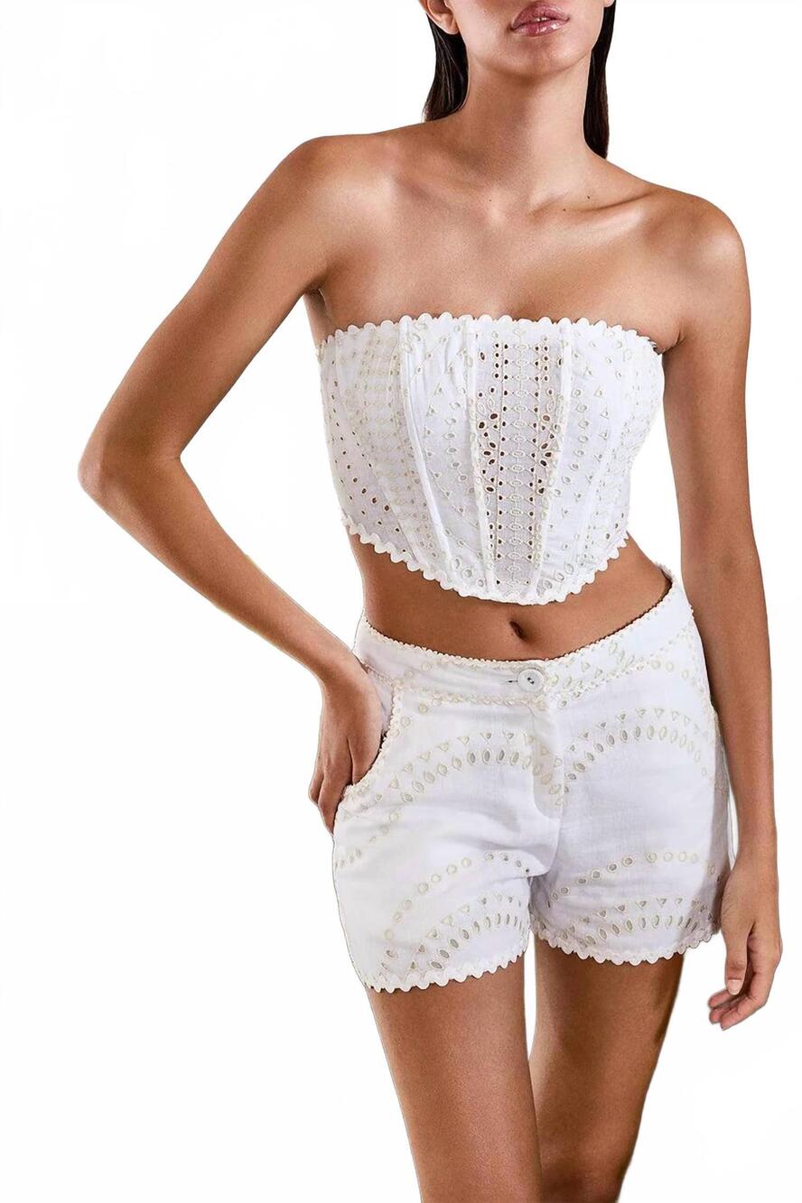 NEW CHARO RUIZ rory bustier top in ivory nelum